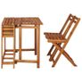 Balcony Planter Table with 2 Bistro Chairs Solid Acacia Wood Image 10