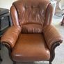 3 Piece Genuine Brown Leather Suite Image 3