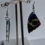 Blue Pansy Butterfly Wing Earrings Image 5