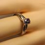 Rhodium Plated Silver Ring Natural Tanzanite & Zircon Ring Image 7