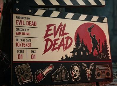 The evil Dead display clap board