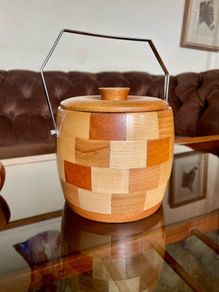 Mid Century Cambridgeware Chequered Ice Bucket 1960s