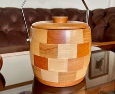Mid Century Cambridgeware Chequered Ice Bucket 1960s