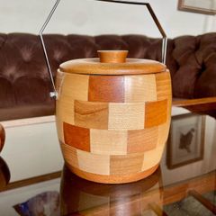 Mid Century Cambridgeware Chequered Ice Bucket 1960s