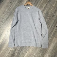 100% Organic Cotton Heather Grey Cloud Brushed Fleece Pullover Crew Junper