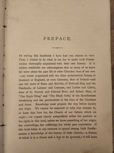 History of the Irish Presbyterian Church by T HamiltonD.D. Printed By T &T. Clark Edinburgh.  1887 paperback  In Good Condition.