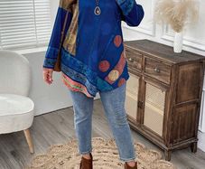 Boho Style Tunic Top size 20 + matching necklaces available