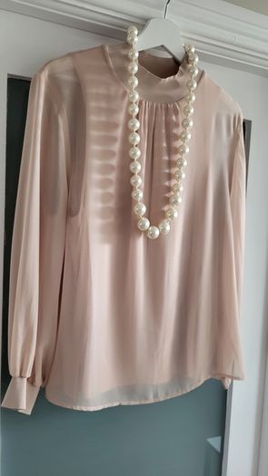 REISS Sandrine High neck semi sheer long sleeve top Sz M (Fit 10-12 UK) Bnwt Rrp 115