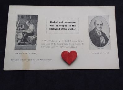 Ireland Religious Card : Matt Talbot , " The Christian Worker " and " Man of Prayer - 1920s