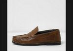 River island real leather brown boys shoes