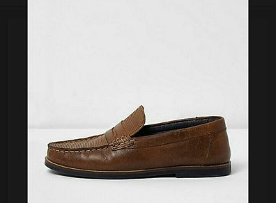 River island real leather brown boys shoes