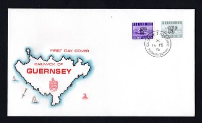 1975 Guernsey 6p & 15p Postage Due Stamp First Day Cover (FDC).