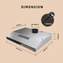 60cm Cooker Hood, 3 Speed Extractor Fan with Touch Control, LED Light, Carbon Filter, Wall or Under Cabinet Mounted Kitchen Extractor Hood, Recirculation & Duct Modes Image 2