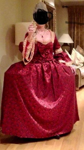 Beautiful Red/Gold Marie Antoinette Costume Dress
