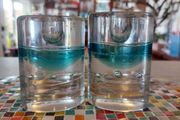 Fabulous Pair of Vintage 1980s Finnish Glass Candleholders by Iittala Glass, Arktia Candleholders from the Arkipelago Series Designed by Timo Sarpaneva, Design Year 1978.