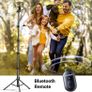 70 inch/1.8m Phone Tripod Stand, Aluminum Selfie Stick Tripod with Bluetooth Remote, iPhone Tripod with Phone Holder Max 7.9'', Compatible with iPhone 14/13/12 Pro, Galaxy, Action Camera, GoPro Image 6