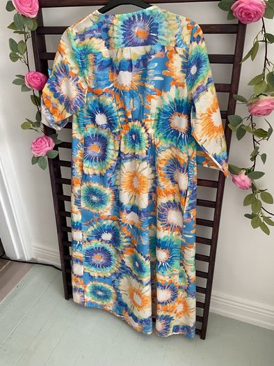 dress 100% cotton dress one-size multi colour summer