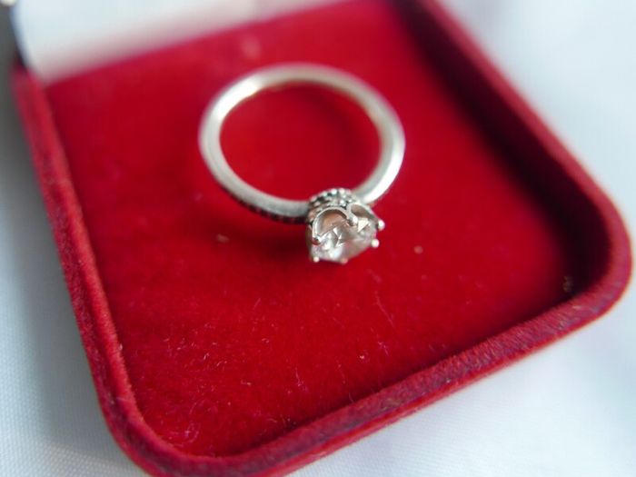 Authentic PANDORA 925 Sterling Silver Clear CZ Sparkling Crown Ring size P