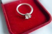Authentic PANDORA 925 Sterling Silver Clear CZ Sparkling Crown Ring size P