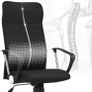 office chair, ergonomic desk chair, swivel chair, upholstered seat, fabric cover, height-adjustable and tiltable, loadable up to 120 kg, black Image 5