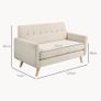 Loveseat, comfortable, 134x71x82 cm, Beige Image 2
