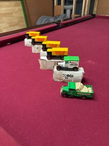 Nice vintage set of 6 classic Corgi diecast advertising vehicles.