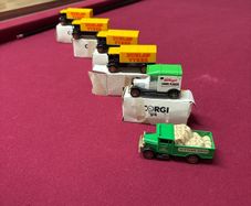Nice vintage set of 6 classic Corgi diecast advertising vehicles.