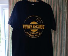 Black - Tower Records Dublin - No Music No Life - T Shirt. Large: 54cm, Length: 67cm. Great Condition.
