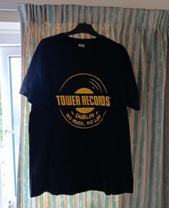 Black - Tower Records Dublin - No Music No Life - T Shirt. Large: 54cm, Length: 67cm. Great Condition.