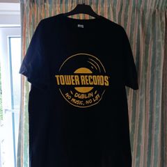 Black - Tower Records Dublin - No Music No Life - T Shirt. Large: 54cm, Length: 67cm. Great Condition.