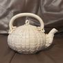 Rare Antique Belleek 1st Period Neptune Coral Teapot with Lid Early Black Mark Image 2