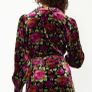 & Other Stories Black velvet floral wrap dress. Image 2