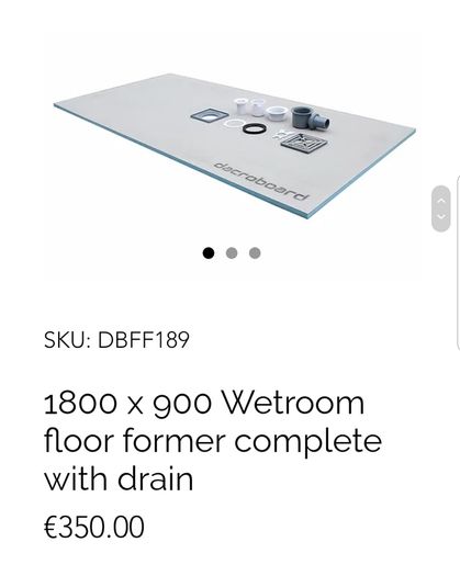 Wetroom floor former shower trays, Walk in shower tray