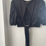 H&M divided velvet crop bow back top size 14 new Image 3