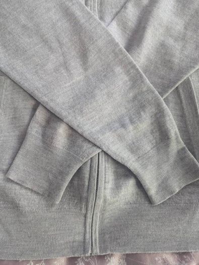Moss wool zip cardigan