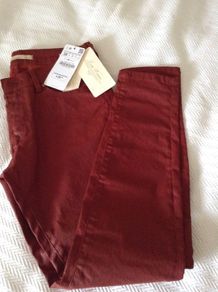 Zara Coated Red Skinny Jeans