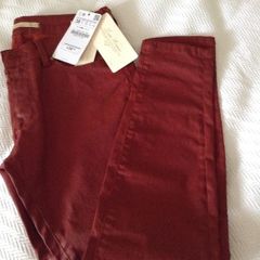 Zara Coated Red Skinny Jeans