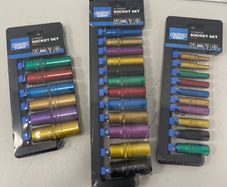 Draper EXPERT 1/2", 3/8" & 1/4" Sq. Dr. Metric Coloured Deep Socket Set 3 PACK DEAL (28 Piece)