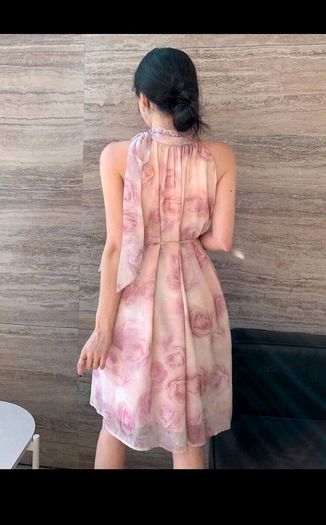 DAZY Flower Print Sleeveless High Waist Dress