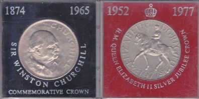 2 x GB Crowns 1965 and 1977
