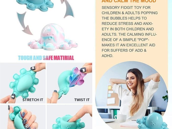 Fidget Toys, Fidget Toys Pack for Kids, Sensory Fidgets Pack Anxiety Relief Toys for Autism, Simple Fidget Toys Set with Fidget Popper for Party Bag Filler, School Classroom Reward (FREE POSTAGE)