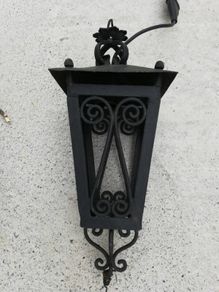 Vintage '60 wrought iron ceiling lamp removableTop