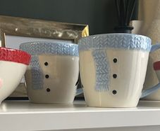 Christmas Snowman Mug & Bowl 4-Piece Set