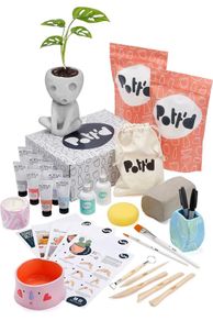 Home Air-Dry Clay Pottery Kit for Beginners, Pottery Kit for Adults. Kit Includes: Air-Dry Clay, Tools, Paints, Brushes, Sealant, How-to-Guide, Air Drying Clay Kit, Gift - Pastel Paints MULTIPLE COLOURS AVAILABLE (FREE POSTAGE)