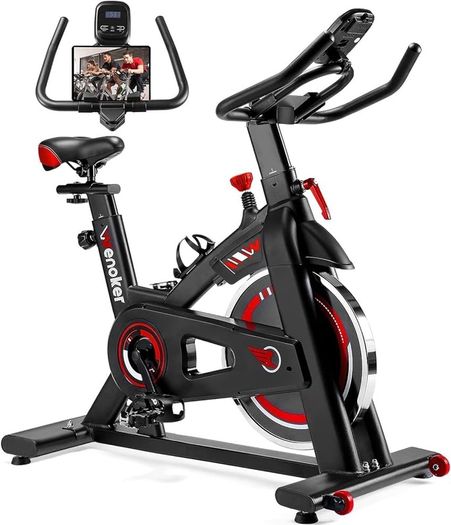 SUMMER SALE | Exercise Bike Indoor Cycling Bike for Home Gym Use with LCD Display, Ipad Holder & Comfortable Seat Cushion Bike Fitness for Home Training Cardio Workout