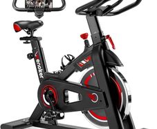 SUMMER SALE | Exercise Bike Indoor Cycling Bike for Home Gym Use with LCD Display, Ipad Holder & Comfortable Seat Cushion Bike Fitness for Home Training Cardio Workout