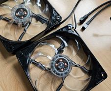 12cm White LED Fans with a 3-pin splitter