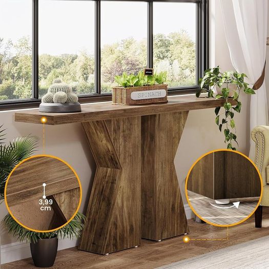Wooden Console Table, 140 cm, Console Table Behind Sofa Table, Narrow