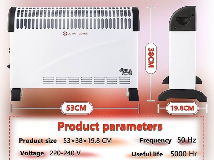 Convector Radiator Heater 2000W Room Heating with Adjustable Thermostat