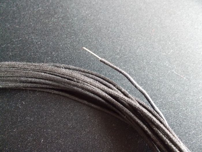 22 AWG cloth covered push-back wire - solid core, Sold per foot